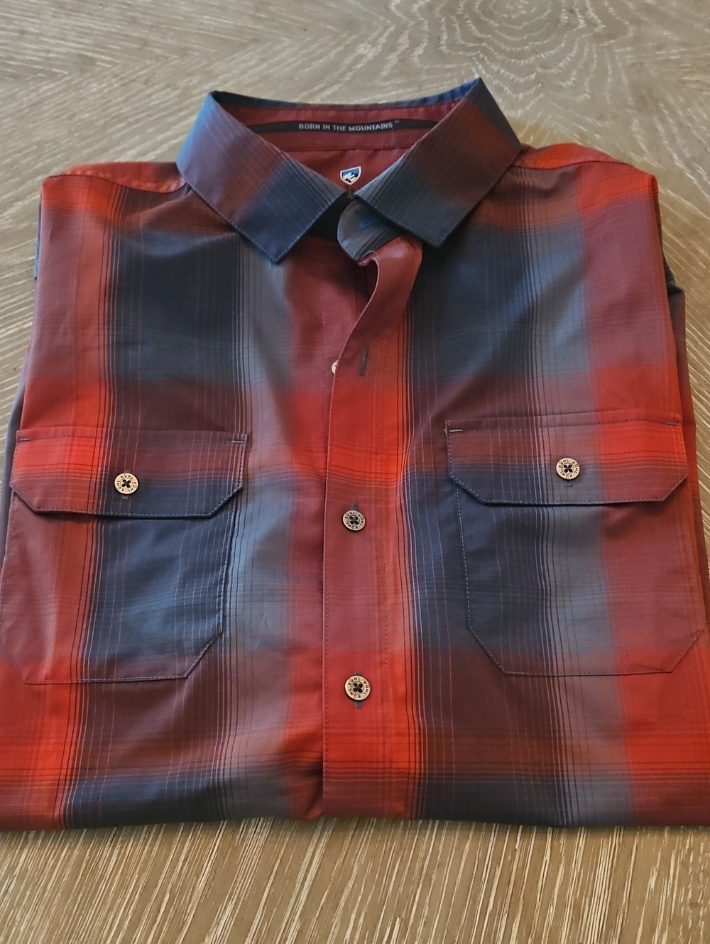Kuhl Red and Black Plaid Casual Button-Down Shirt